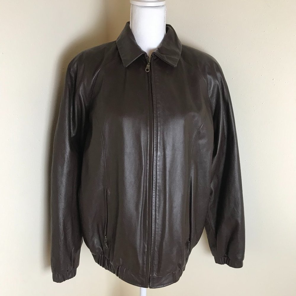 Preston & York Brown Genuine Leather Jacket Medium